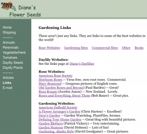 dianes-seeds-screenshot Gardening Resources